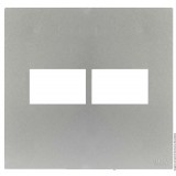 Placa 2 Módulos Separados com Suporte 4x4 - RECTA PRATA SATIN FOSCO